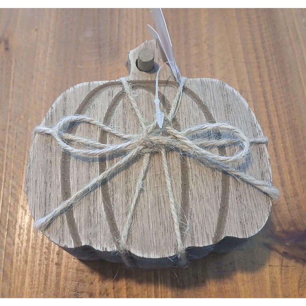 Set of 4 Hobby Lobby Fall Pumpkin Wooden MDF Coasters 3.9x3.9 New